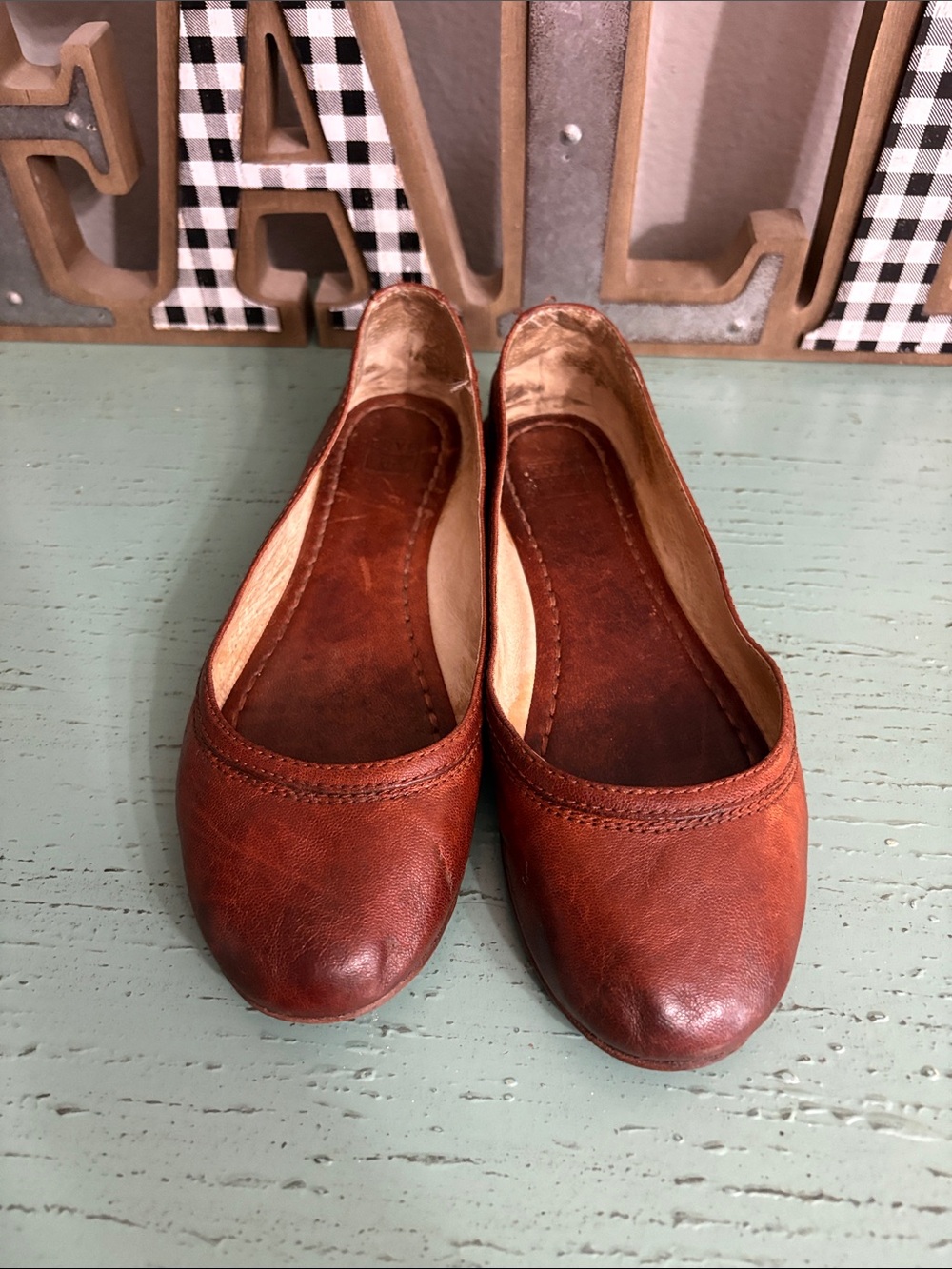 Frye Women's Chestnut Leather Ballet Flats